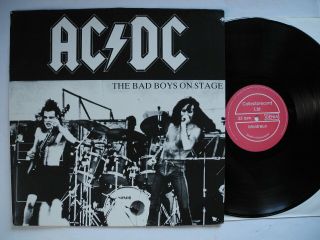 Ac/dc Rare Live Lp: The Bad Boys On Stage Rochester Usa 1981 Ex