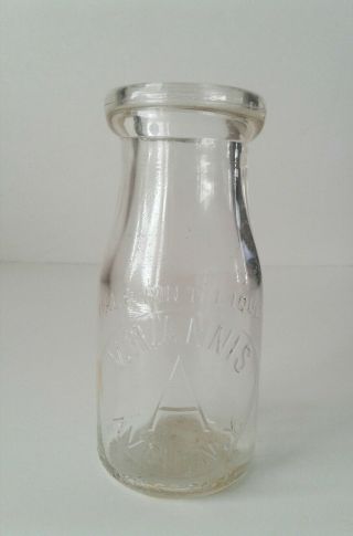 Vintage V.  H.  Annis Half Pint Dairy Milk Bottle Avon Ny A