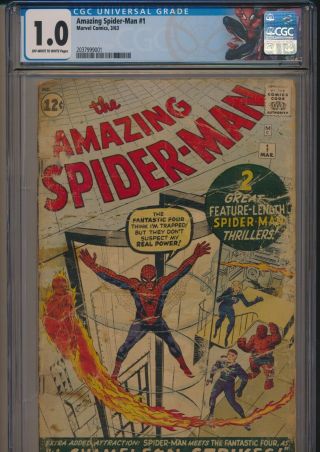 Marvel Spider - Man 1 1963 Cgc 1.  0 Origin Retold 1st Chameleon Ff X - Over