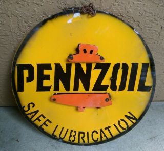 Rare Vintage Handmade/fabricated Penzoil 3 - D Metal Sign.  One Of A Kind & Unique