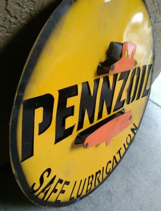 RARE Vintage Handmade/Fabricated PENZOIL 3 - D Metal Sign.  One of A Kind & Unique 4