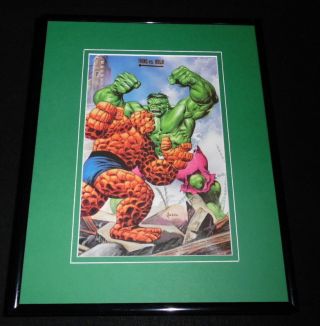 Thing Vs Hulk Marvel Masterpieces 1992 Framed 11x14 Poster Display