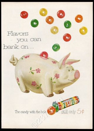 1952 Piggy Bank Art Life Savers Lifesavers Candy Vintage Print Ad