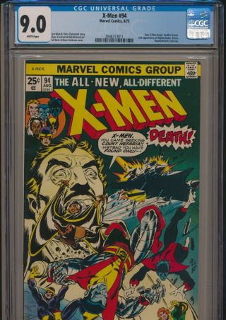 Marvel Comics X - Men 94 1975 Cgc 9.  0 White Pages Team 2nd Nightcrawler Storm