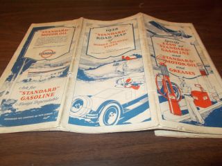 1928 Standard Oil Middle Atlantic States Vintage Road Map/ Great Cover Art