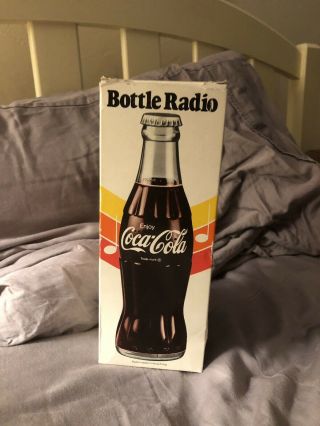Vintage Coca Cola Bottle Shaped Am Radio In Orginal Box W Card,  Packing