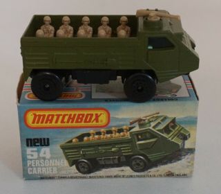 1970s Matchbox Superfast Personnel Carrier Number 54 Mib Aa27
