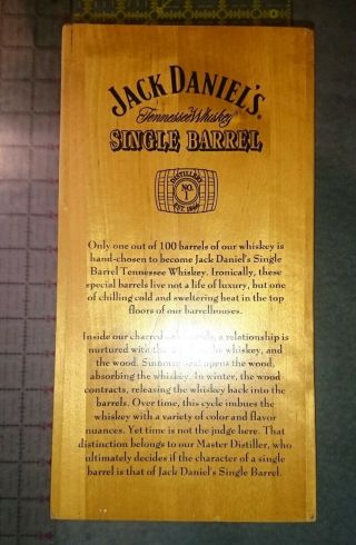Vintage Jack Daniels Whiskey Single Barrel Wooden Mirrored Display Box -