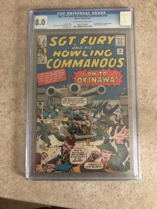 Sgt Fury And His Howling Commandos 10 Cgc Graded 8.  0 1st Captain Savage