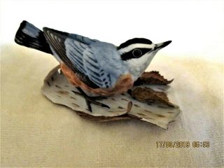 Lenox Red - Breasted Nuthatch Bird Figurine Colorful Marked 4 " L X 2 1/4 " T