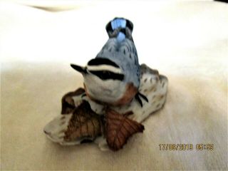 LENOX RED - BREASTED NUTHATCH BIRD FIGURINE COLORFUL MARKED 4 