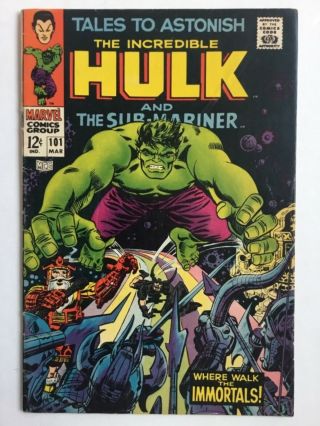 Tales To Astonish 101 Marvel March 1968 Hulk Sub - Mariner Final Issue Beauty