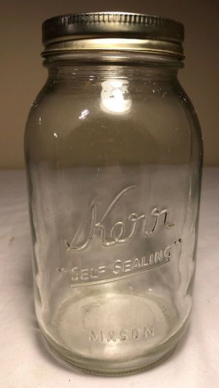 Vintage Kerr Self Sealing 1 Quart Mason Jar