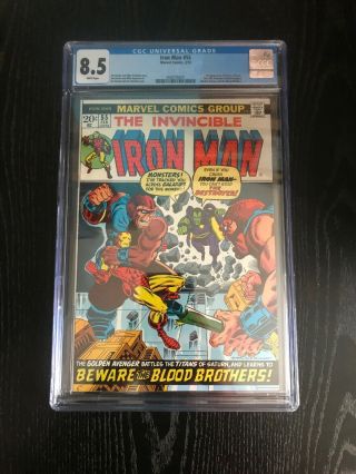 Iron Man 55,  Cgc,  8.  5/vf,  1st App Thanos,  Mentor,  Drax,  Starfox,  Kronos