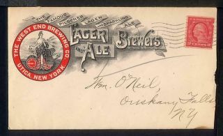 Utica Ny The West End Brewing Co Advertising Cover & Bill