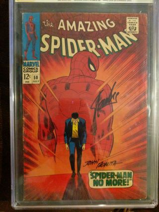 The Spider - Man 50 Cgc 4.  0 Signature Series - Stan Lee And John Romita