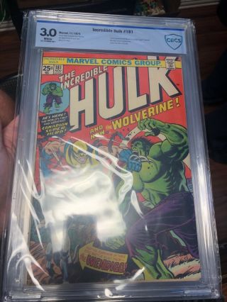 Incredible Hulk 181 Cbcs Not Cgc 3.  0 1st Appearance Of Wolverine With Stamp