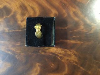 Rare Vintage 1940’s Charlie Mccarthy Gold Colored Metal Ring