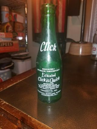 Vintage Applied Label Soda Btl Click Beverages Harrisburg Pa Pinup Keystone Btlg 3