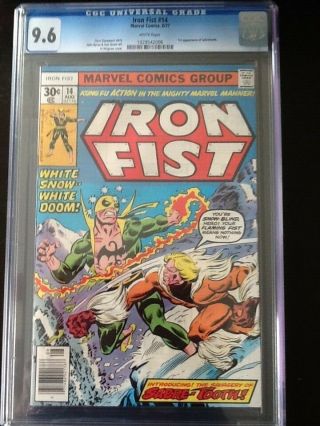 Iron Fist 14 Cgc 9.  6 White Pages First Sabre - Tooth Bronze Age Key