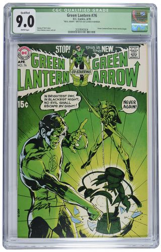 Green Lantern 76 - Gorgeous Cgc 9.  0 - Signed By Neal Adams 1st Bronze Age Comic