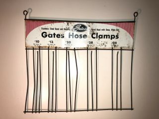 Vintage Gates Hose Clamp Metal Sign Rack