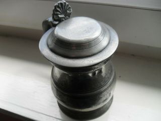 Antique Pewter Tankard With Lid