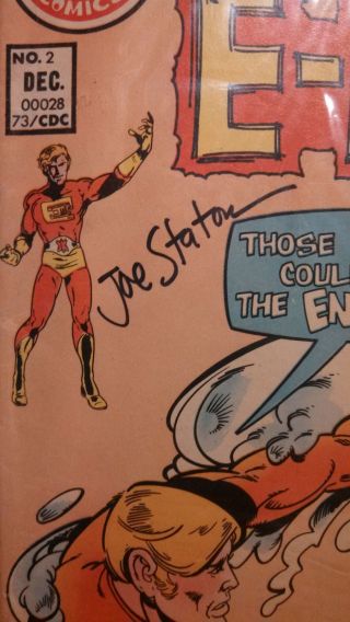 E - Man 2 Comic Book,  Adventurecon Green Lantern Card - Signed Joe Staton