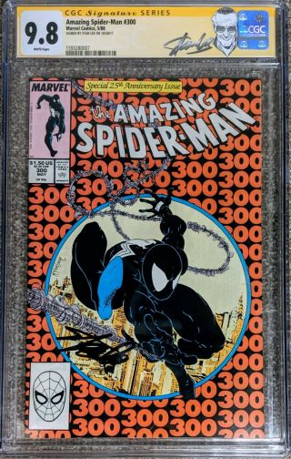 Spider - Man 300 Cgc 9.  8 Ss Stan Lee White Pages First Appearance Venom