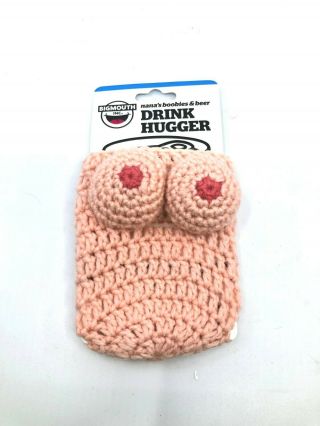 Bigmouth Inc Nanas Boobies And Beer Boob Drink Hugger Cozy Knitted