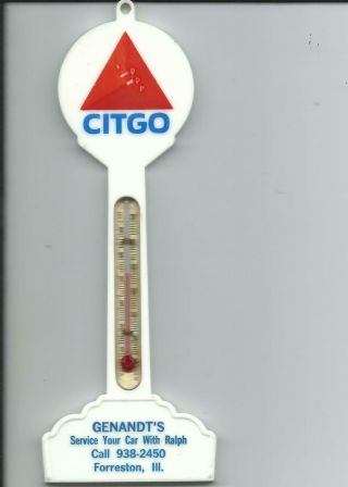 Pole Sign Thermometer,  Citgo Gas Station