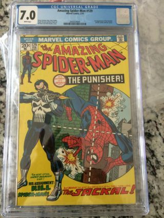 Spider - Man 129 Cgc 7.  0 1st Appearance Of The Punisher & Jackal - Whitepgs