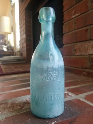 H Grone & Co.  St Louis Mo Blob Top Soda Water Bottle A&dhc