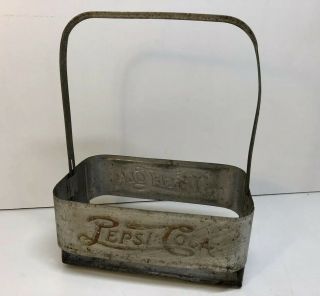 Vintage Antique Pepsi : Cola (2 - Dot) Metal Bottle Carrier 6 Pack Holder