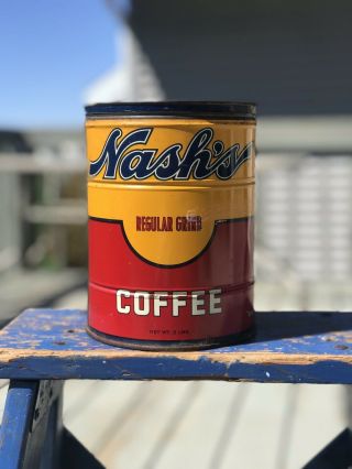 Nash’s Regular Grind Coffee Tin 2lb By Nash Coffee Co St Paul Cpoyright 1921