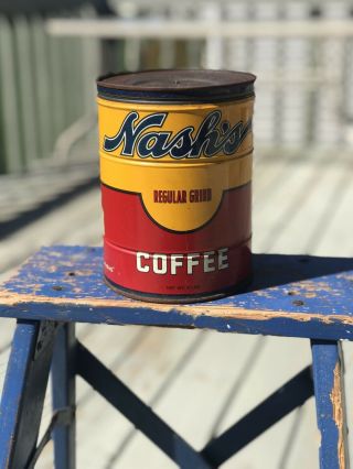 NASH’S REGULAR GRIND COFFEE TIN 2lb BY NASH COFFEE CO ST PAUL CPOYRIGHT 1921 4