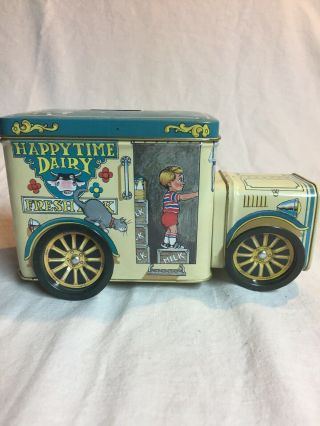 Vintage Milk Truck Tin Can Bank Truck