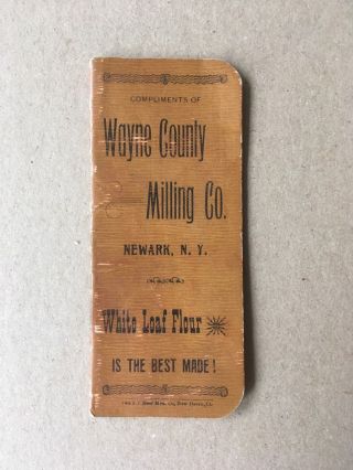 Antique 1897 Wayne County Milling Co. ,  Newark,  Ny Advertising Calendar,  Postal