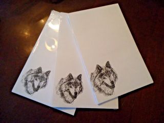 Timber Wolf 3 Notepads 50 Sheets 8.  5 X 5.  5 Black & White Drawing