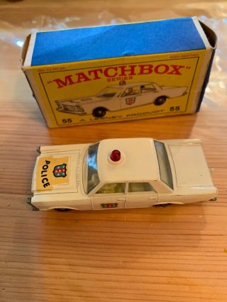 Vintage Matchbox Series Lesney No.  55/59 Ford Galaxie Police Car Diecast England
