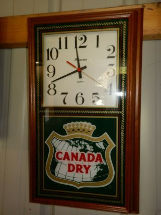 Vintage Canada Dry Soda Clock Sign