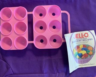 Vintage Pink Jell - O Easter Egg Jello Jigglers Mold With Recipes Booklet