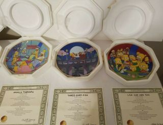 The Simpsons Limited Edition Set Of 5 Collectible Plates -,  4 Coas