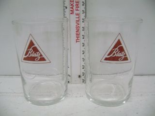 Vintage Blatz Beer 3 1/2 Inch Glasses,  Milwaukee Brewery 1950 