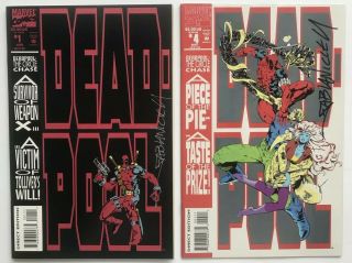 Deadpool: The Circle Chase 1 & 4: 1st Solo Deadpool - Signed By Fabian Nicieza