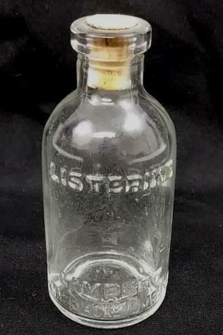 Small 3 " Vintage Clear Glass Listerine Bottle Lambert Pharmacal Company