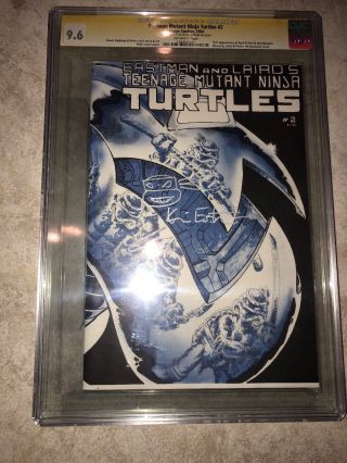 Teenage Mutant Ninja Turtles 2 1st Print Cgc 9.  6 Sign & Sketch By Kevin Eastman