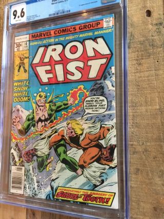 Iron Fist 14 CGC 9.  6 white pages 1st Sabertooth 4