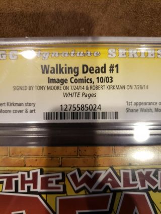 The Walking Dead 1 (Oct.  2003) CGC SS 9.  6 SIGNED BY KIRKMAN AND MOORE 7