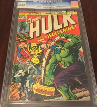 The Incredible Hulk 181 Cgc 3.  0 1st Wolverine App.  W/ Stamp.